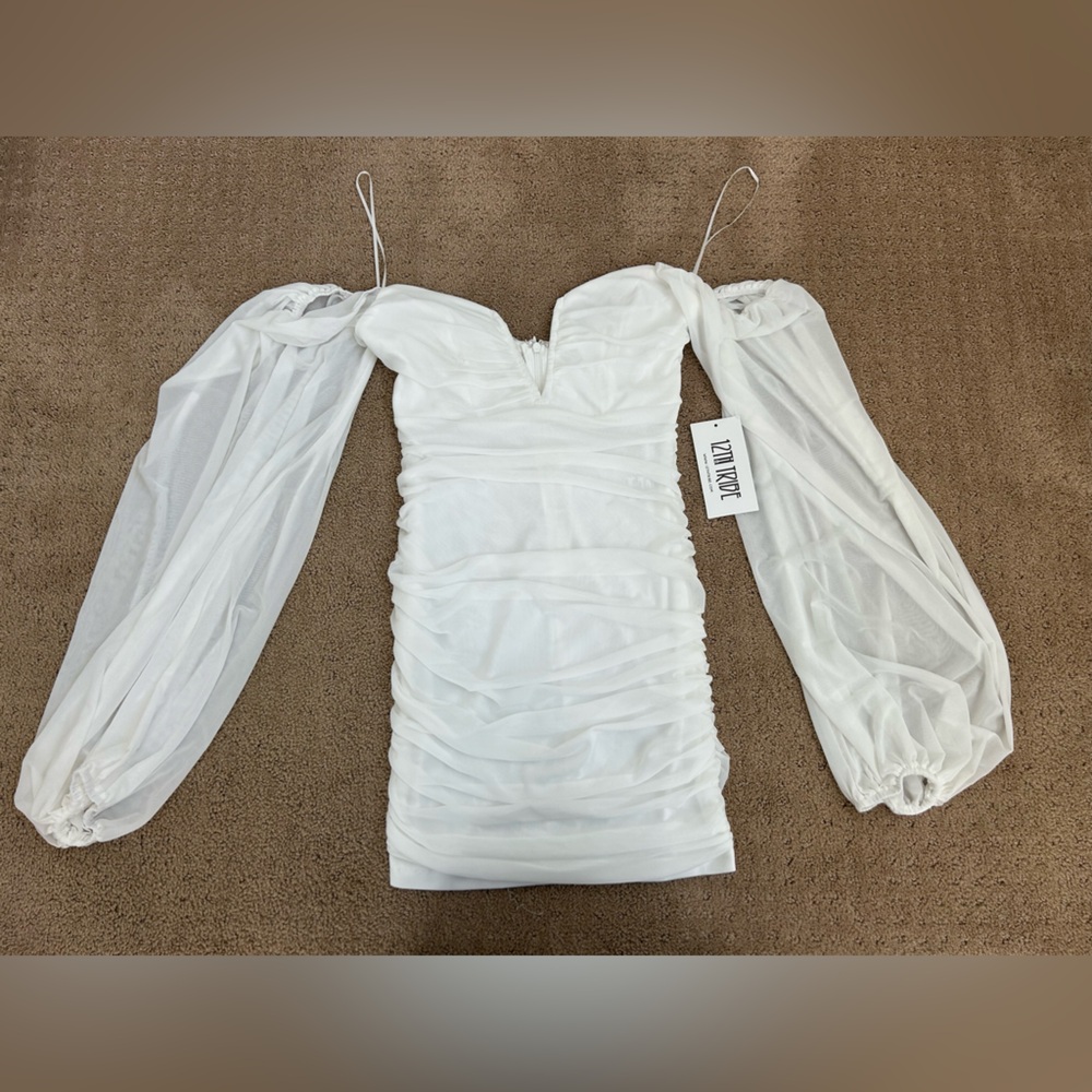 12th Tribe White Off-Shoulder Dress